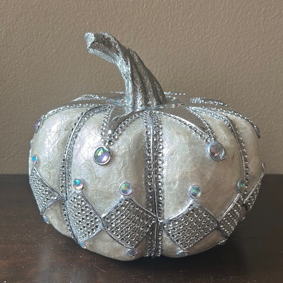 Cute Embellished Pumpkin Fall Thanksgiving Decor New Shimmery - Picture 2 of 2